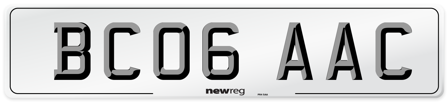 BC06 AAC Number Plate from New Reg